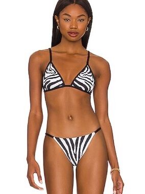 Beach Riot Black & White Zebra Triangle Bikini Set